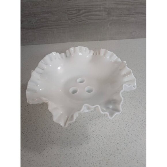 Fenton Hobnail White Milk Glass Epergne - Picture 3 of 6